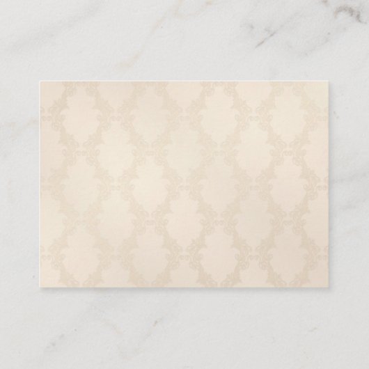 ダマスクRSVP上のパールフレーム エンクロージャーカード (裏面)