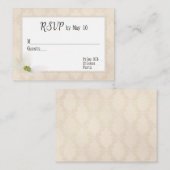 ダマスクRSVP上のパールフレーム エンクロージャーカード (正面/裏面)