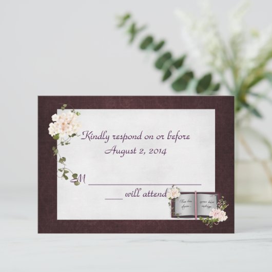 ダマスクRSVP 縁ど 出欠カード (スタンド正面)