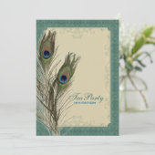 ダマスコピーコ結婚ックのブライダルシャワーティーパーティー 招待状 (スタンド正面)