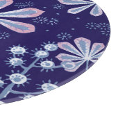 ダマスコフロストフラワーラウンドガラス切削盤 カッティングボード (角)