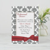 ダマススタイリッシュク結婚式リハーサルディナー招待状 招待状 (スタンド正面)