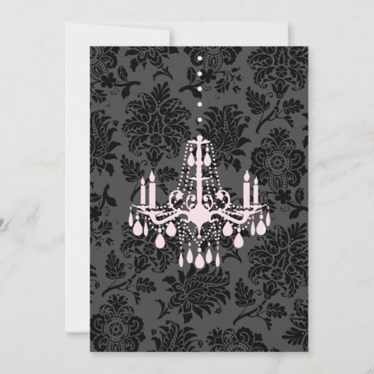 ダマスビクトリアンク結婚式招待状(ピンク) 招待状 (裏面)