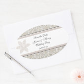 ダマスレかわいらしースデザイン 楕円形シール (封筒)