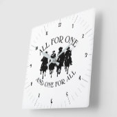 ダマス作 三銃士 ALL FOR ONE スクエア壁時計 (傾斜)