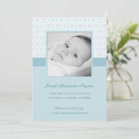 ダマス大切ク男の赤ちゃん誕生の発表 案内状 (スタンド正面)