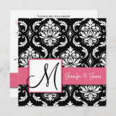 ダマス結婚クモノグラム招待状ハニーサックル 招待状 (正面/裏面)