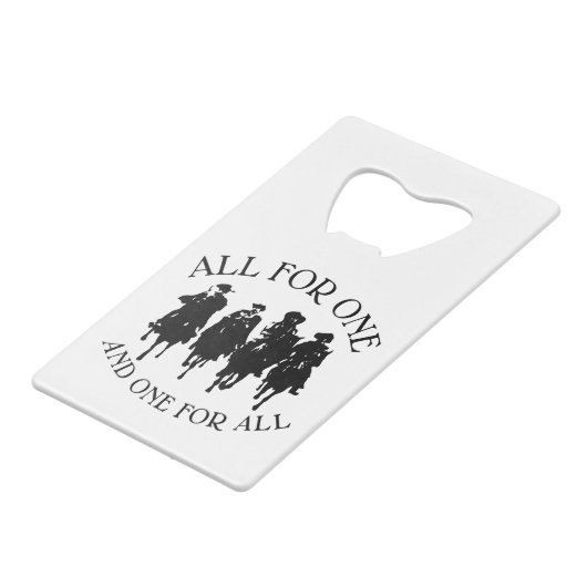 ダマス「三銃士」ALL FOR ONE クレジットカード栓抜き (正面アングル)
