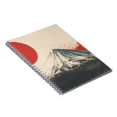 ダマバンド山のミニマリスト壁画 - 赤い太陽の抽象画 ノートブック (右側)