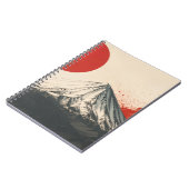 ダマバンド山のミニマリスト壁画 - 赤い太陽の抽象画 ノートブック (左側)