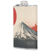 ダマバンド山のミニマリスト壁画 - 赤い太陽の抽象画 フラスク (左)