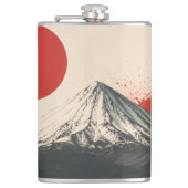 ダマバンド山のミニマリスト壁画 - 赤い太陽の抽象画 フラスク (正面)