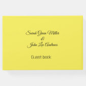 ダマパーソナライズされたスエレガントクフローラ黄結婚色 ゲストブック (裏面)