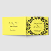 ダマパーソナライズされたスエレガントクフローラ黄結婚色 ゲストブック (全面)