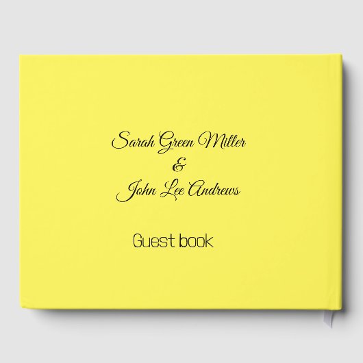 ダマパーソナライズされたスエレガントクフローラ黄結婚色 ゲストブック (裏面)