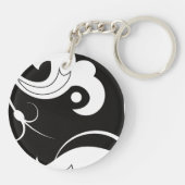 ダマフランスのスク、キリン、白黒、お名前 キーホルダー (裏面)