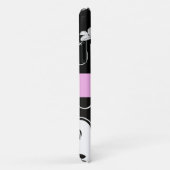 ダマフランスのスク、花、白黒、あなたの名前 Case-Mate iPhoneケース (裏面/右)