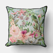 ダマモダンスエレガントクの背景にワイルドフラワー クッション (正面)
