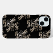 ダマモダンスクのテクスチャ（シルバーとブラック） Case-Mate iPhoneケース (裏面 (横))