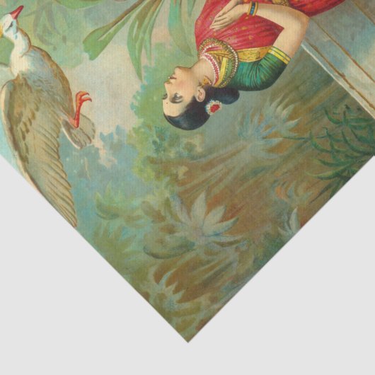 ダマヤンティとスワンバイラジャラヴィ・ヴァルマ 薄葉紙 (詳細)