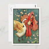 ダマヤンティとスワン・バイ・ワーウィック・ゴーブル ポストカード (正面/裏面)