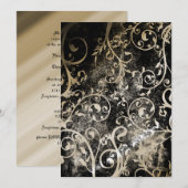 ダマ動揺してスクグランジ結婚ゴシック 招待状 (正面/裏面)