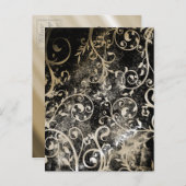 ダマ動揺してスクゴシックグランジウェディングシャワーInv インビテーションポストカード (正面/裏面)