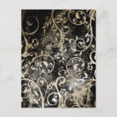 ダマ動揺してスクゴシックグランジウェディングシャワーInv インビテーションポストカード (正面)