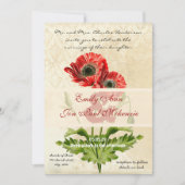 ダマ動揺してスク植物性ポピー結婚ズ 招待状 (正面)
