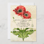 ダマ動揺してスク植物性ポピー結婚ズ 招待状 (裏面)