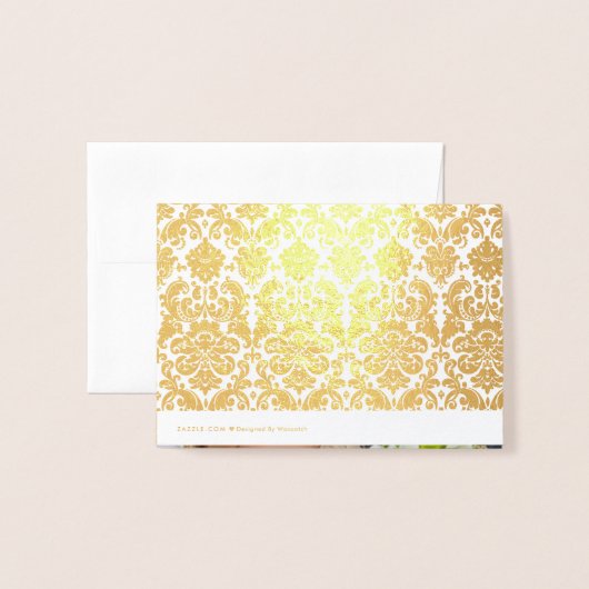 ダマ実在スクゴールドフォイルの結婚写真ありがとう 箔カード (裏面封筒付き)