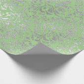 ダマ王室のス結婚ミントグリーンシルバーVIP ラッピングペーパー (角)
