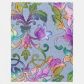 ダマ芸術的カラフルスクブルー フリースブランケット (正面)
