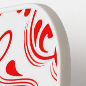 ダマ赤と白スクフローラ ピックルボールラケット (左詳細)