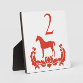 ダマ赤と白スク馬台番号 フォトプラーク (正面)