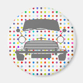 ダミアンのクラシックミニクーパーアート マグネット (正面)