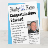 ダミー新聞のヘッドラインの引退 カード (正面)