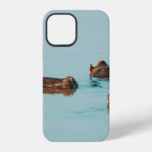 ダムで涼むカバ iPhoneケース (裏面)
