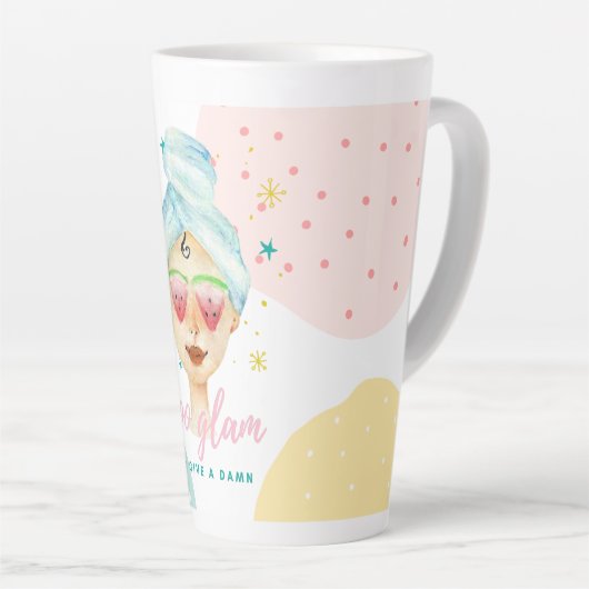 ダムにかわいい与え美しいおもしろいミーム女の子にToo Glam カフェラテマグ (右アングル)