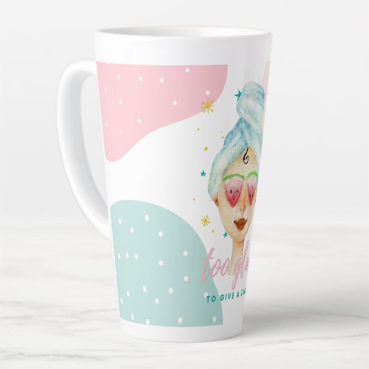 ダムにかわいい与え美しいおもしろいミーム女の子にToo Glam カフェラテマグ (左アングル)