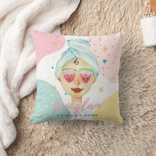 ダムにかわいい与え美しいおもしろいミーム女の子にToo Glam クッション (ブランケット)