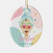 ダムにかわいい与え美しいおもしろいミーム女の子にToo Glam セラミックオーナメント (右)