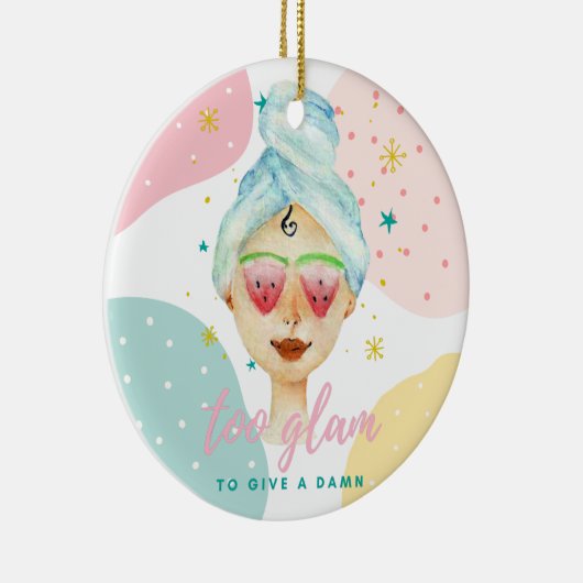 ダムにかわいい与え美しいおもしろいミーム女の子にToo Glam セラミックオーナメント (右)
