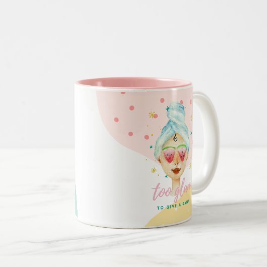ダムにかわいい与え美しいおもしろいミーム女の子にToo Glam ツートーンマグカップ (正面右)