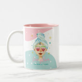 ダムにかわいい与え美しいおもしろいミーム女の子にToo Glam ツートーンマグカップ (左)