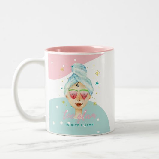 ダムにかわいい与え美しいおもしろいミーム女の子にToo Glam ツートーンマグカップ (左)