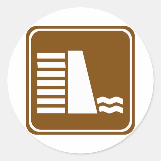 ダムまたは貯水池高速道路の標識 ラウンドシール (正面)