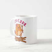 ダムガールかわいいビーバー コーヒーマグカップ (正面左)
