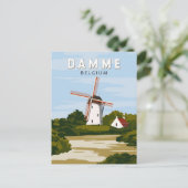 ダムベルギーレトロトラベルアートヴィンテージ ポストカード (スタンド正面)