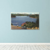 ダム付近の湖のエッジドライブのビュー キャンバスプリント (インサイチュ (ウッドフロア))